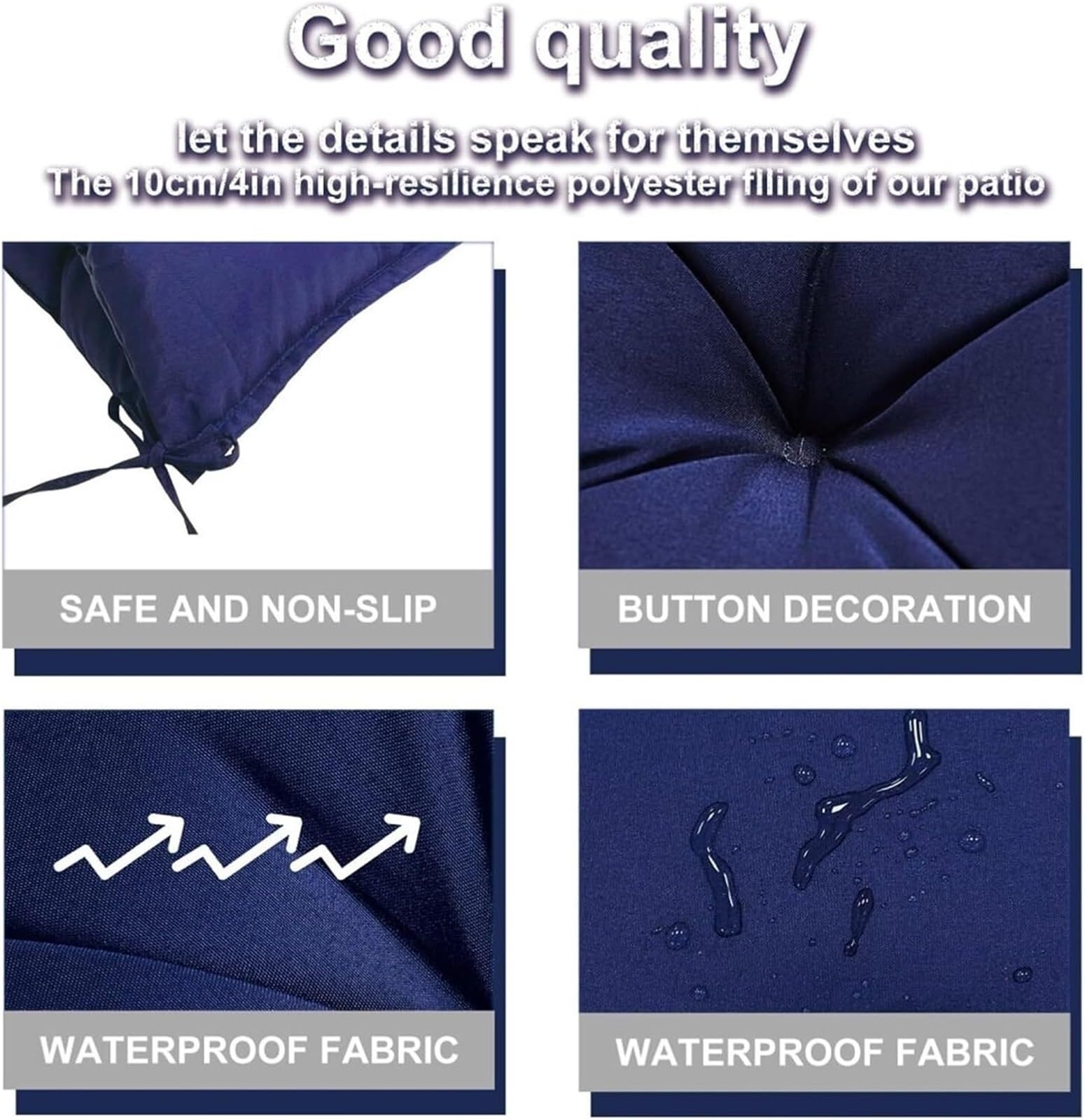 Cojín de banco impermeable para interior y exterior, almohadilla de repuesto para columpio de 23 plazas con respaldo y lazos, accesorio para muebles de jardín