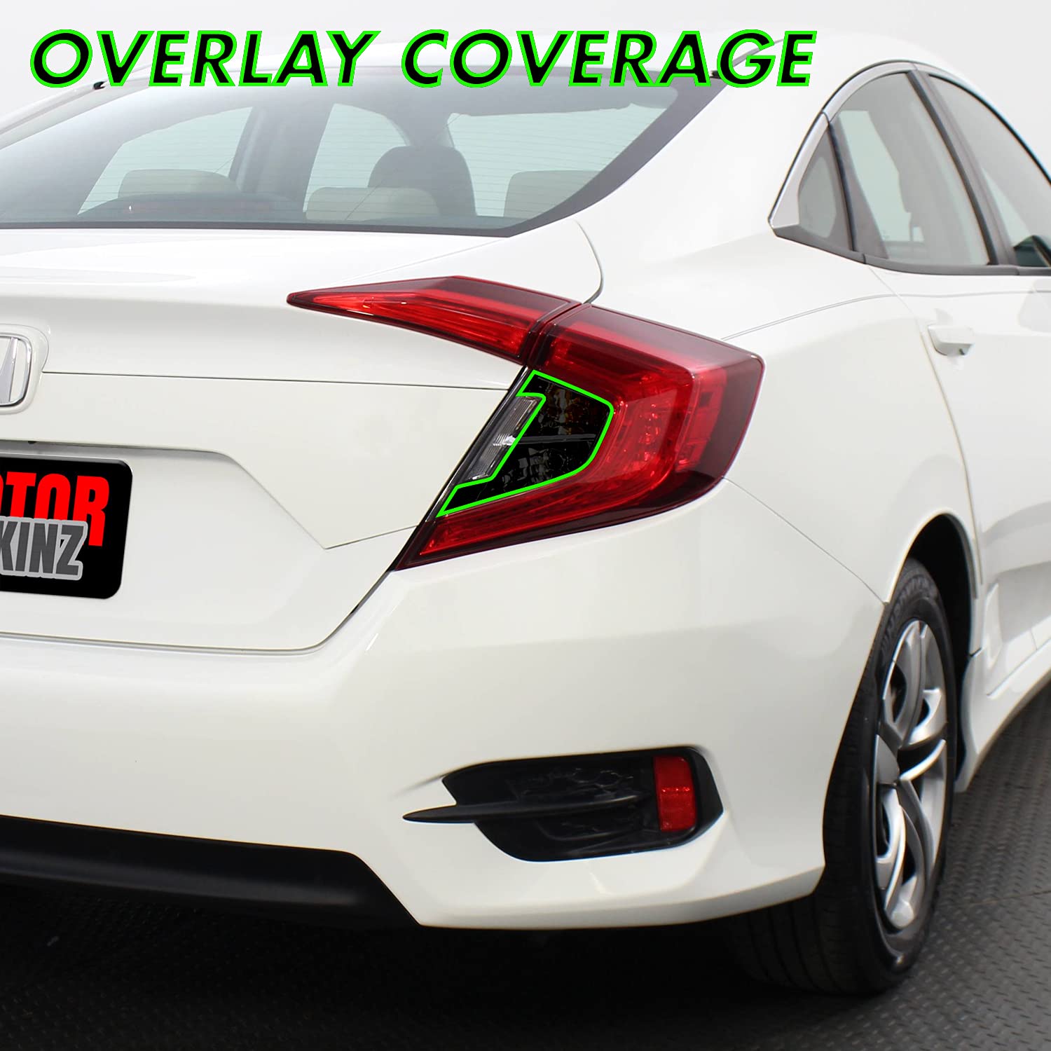 Rear Bumper Reflector Smoke Tint Overlays | 2016-2017 Honda Civic Sedan