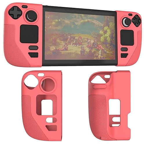 Funda protectora de silicona compatible con Steam DeckOLED, funda con mango de textura antideslizante para cubierta de vapor, cubierta anticolisión