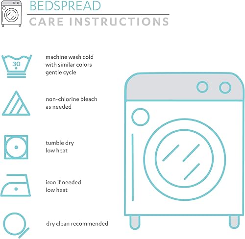 Miniatura 7 de Lush Decor Allison - Juego de colcha de 3 piezas con faldón de volantes, color marfil, ligera, estilo desgastado, rústico y elegante, tamaño queen