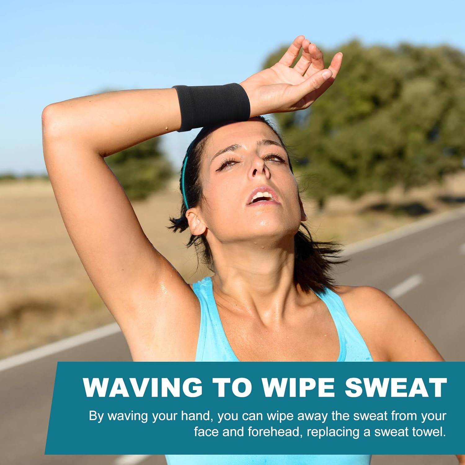 2 Pairs Sports Wristband for Men and Women, Breathable Wrist Sweatband, Elastic Wristband for Tennis, Basketball, Football, Running, Fitness (1 Thick and 1 Thin) - Image 7