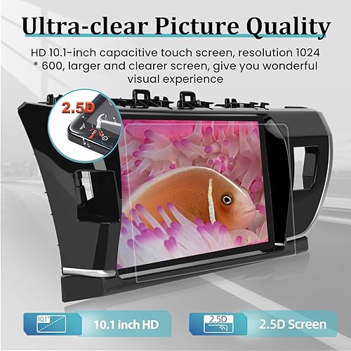Miniatura 7 de Radio de coche para Toyota Corolla 2013 2014 2015 2016 con Apple Carplay inalámbrico y Android Auto, Android 10.1 pulgadas unidad principal con WiFi