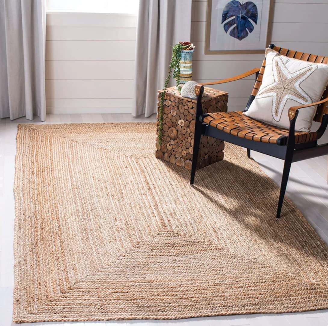 THE HOME TALK Natural Handcrafted Reversible Jute Rug-150X240CM|Traditional Carpet For Living Room,Kitchen,Entryway,Bedroom,Dining Room|Rustic Bohemian Decor|Durable,Anti-Skid Carpets for Centre Table