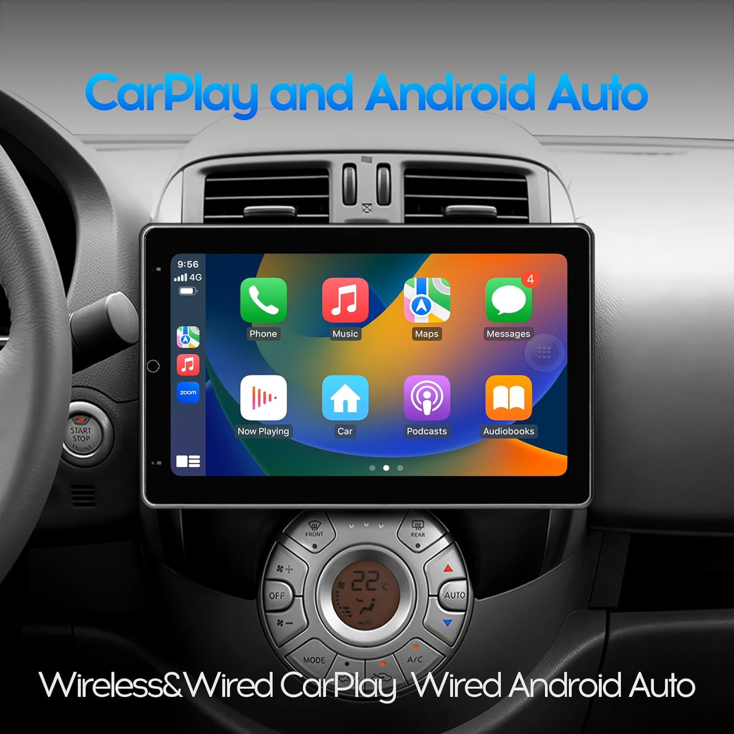 CarPlay interface displayed on the WENMENGDE car radio screen.