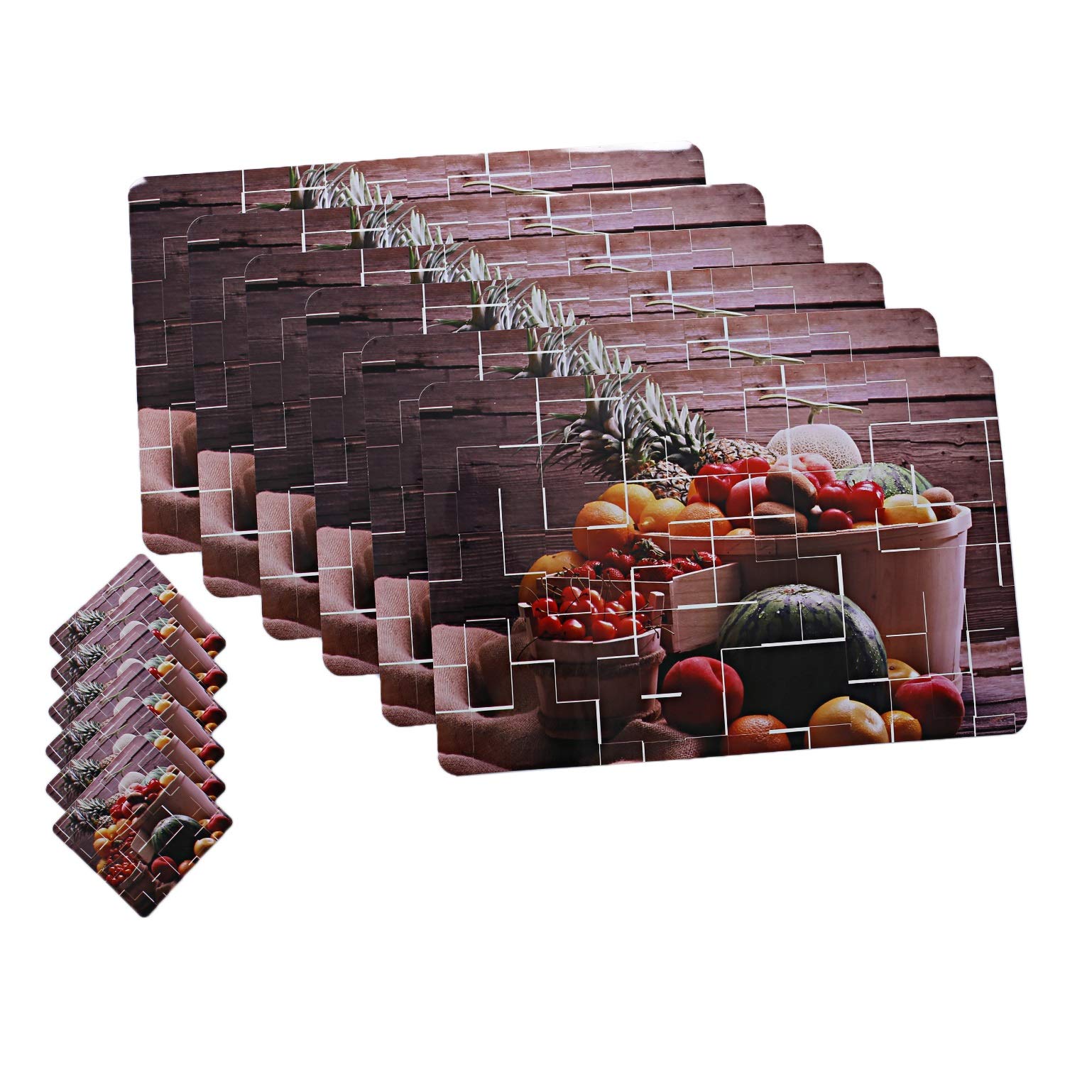 Kuber Industries Fruit Design PVC Dining Table Placemat Set with Tea Coasters - (Multicolour) 6 Piece (B07KYRXQ2T) Amazon Price History, Amazon Price Tracker