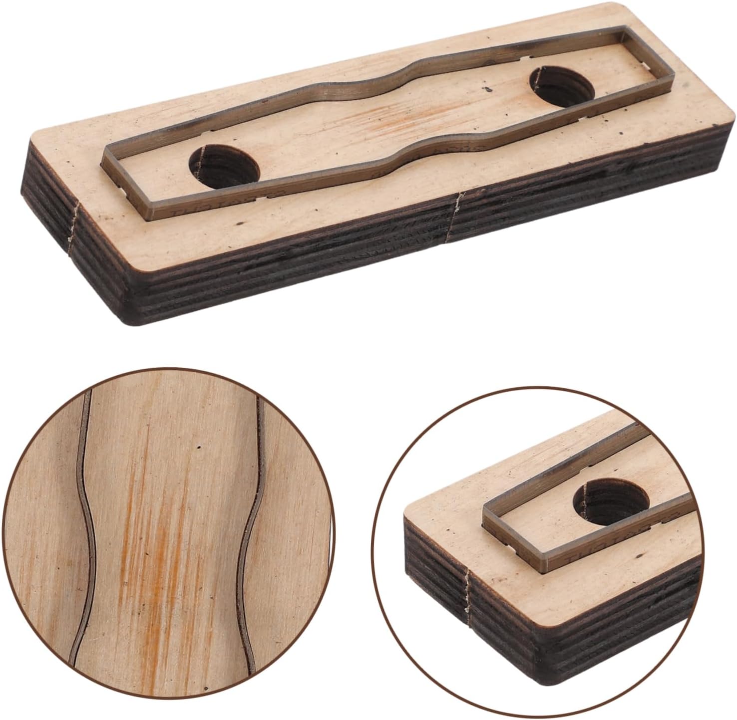Tofficu Wooden Leather Cutting Die Leather Craft Mold Keychain Mold DIY Strip Versatile Cutting Dies for Crafts