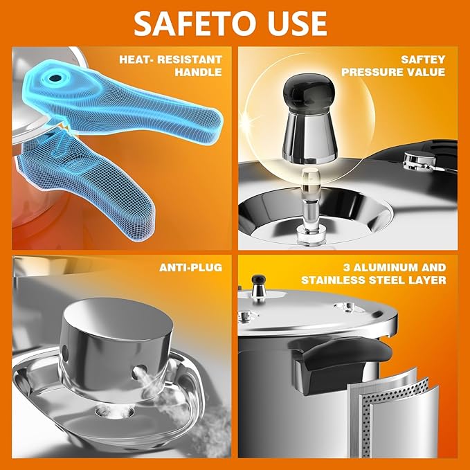 Olla a Presión Acero Inoxidable 10.41L YUSIWOAL miniatura 5