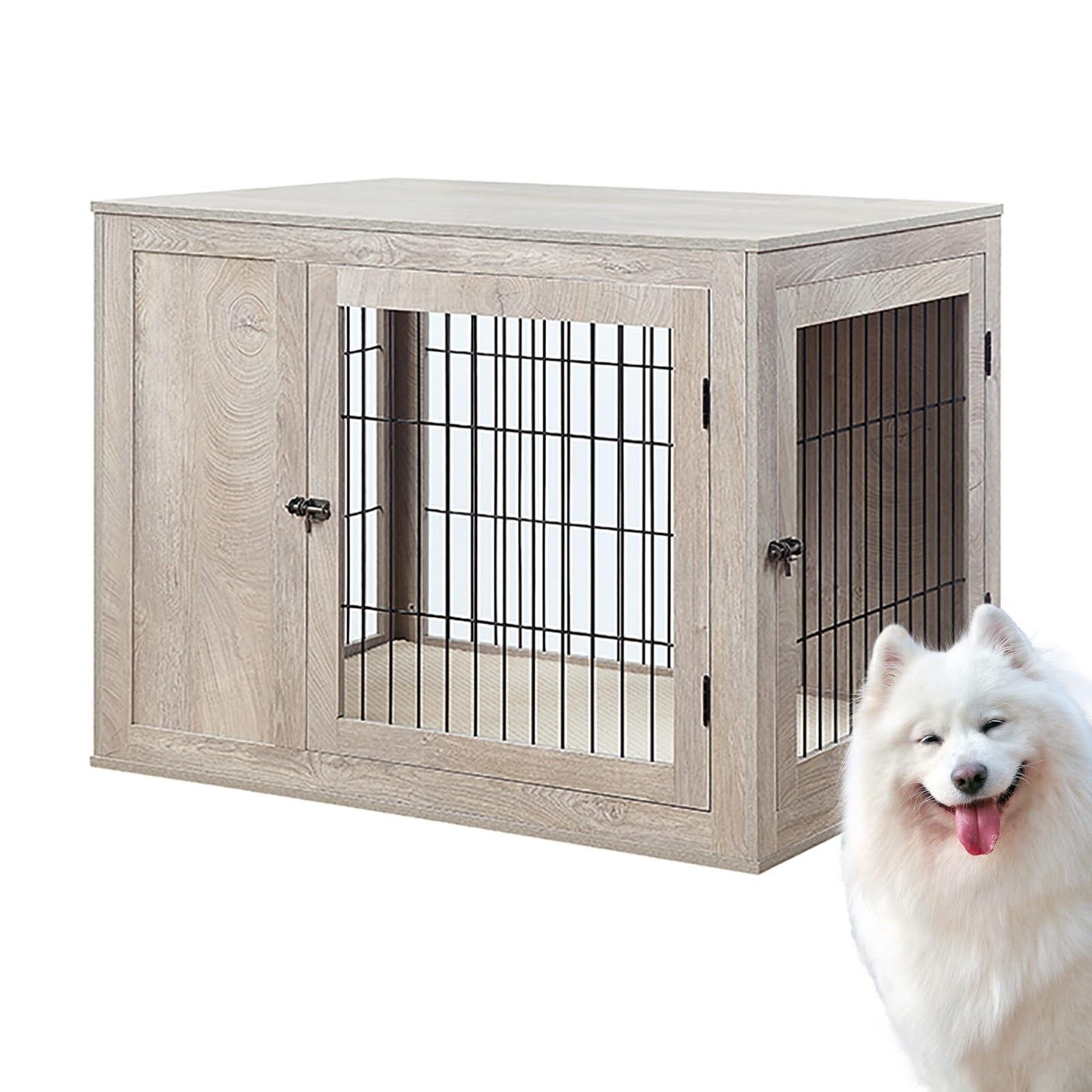 Amazon.com: Side End Table Wooden Dog Cage Chew-Resistant Dog