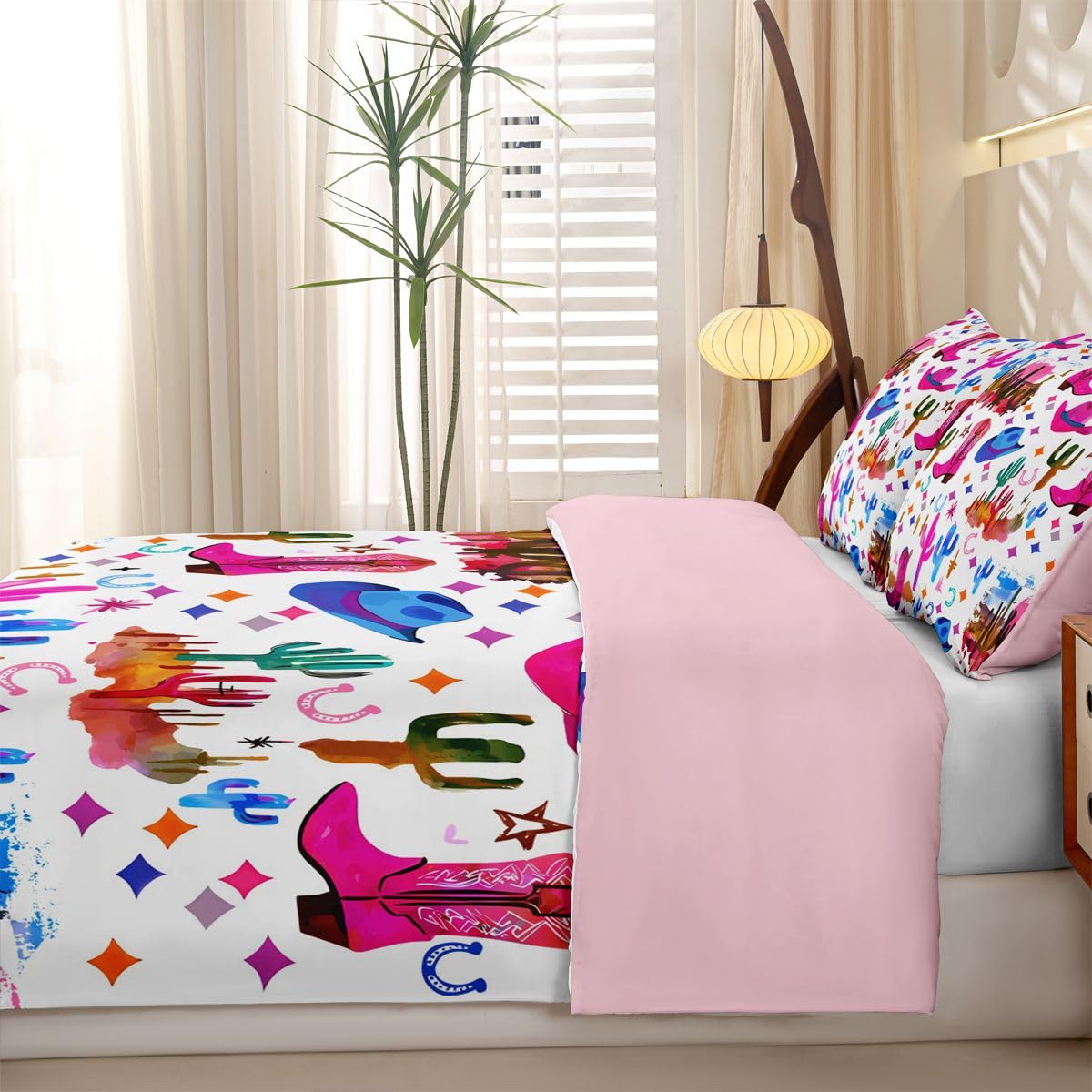 Homewish Rosa Cowgirl Bettwäsche 135x200 Microfaser 4teilig