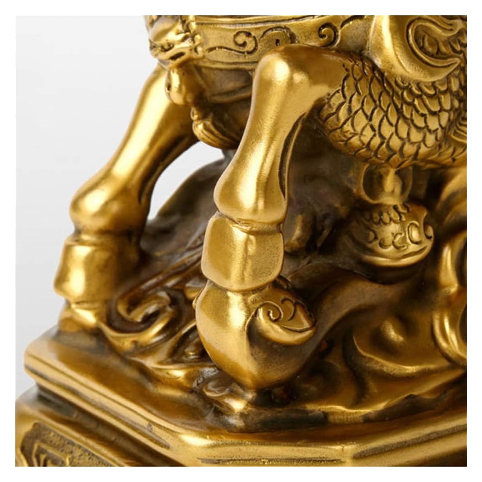 RLKHXBS Tabletop Feng Shui Chi Lin/Kei Loon/Qi Lin Kirin Statue Ornaments, Puro Artigianato di Rame Kirin Furnings, per la Decorazione dell'ufficio Recensione della casa di congratulazioni, a ~
