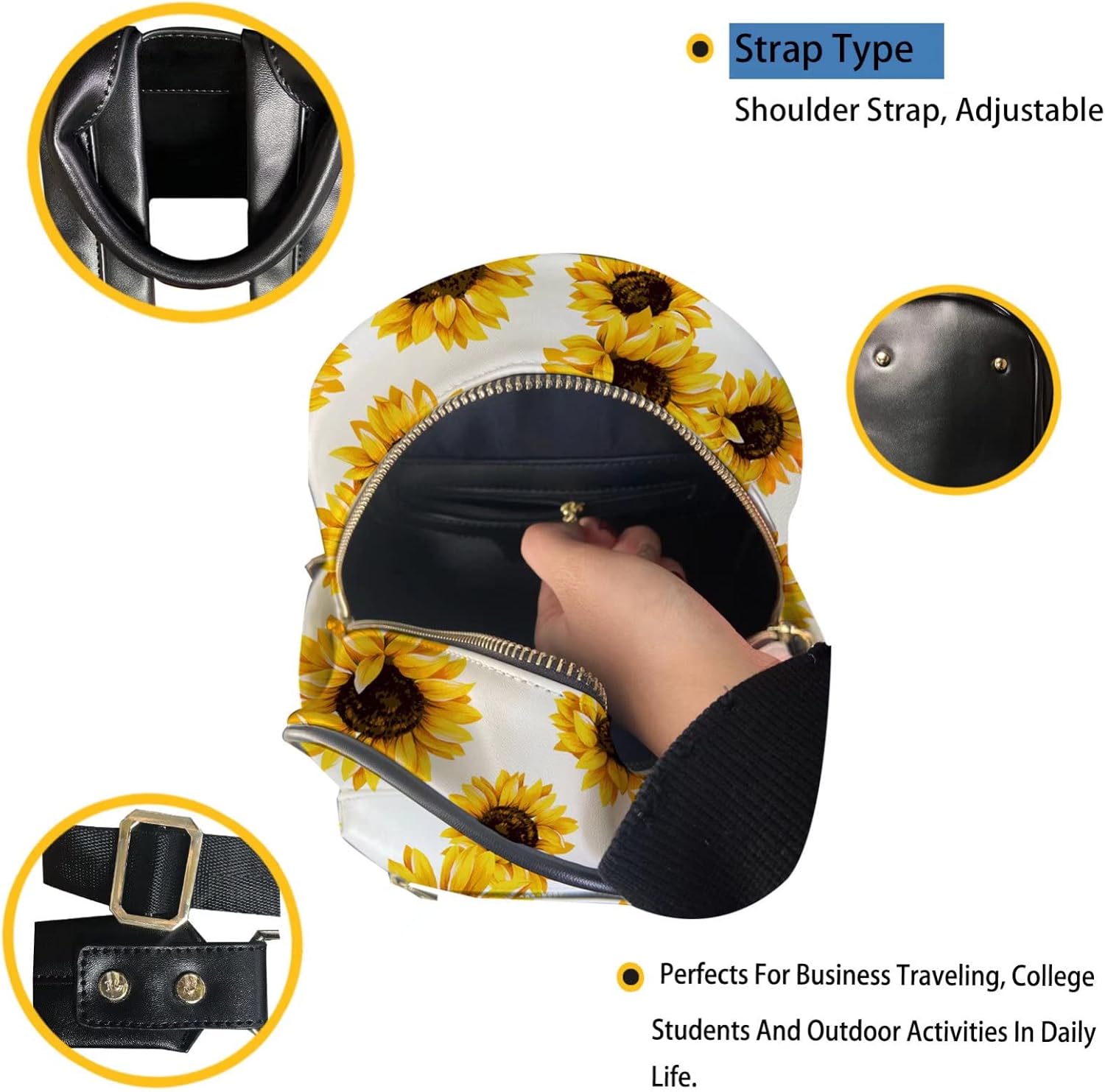 Softy Rucksack Bag Zipper Around,Rose Skull Design PU Leather Shoulder Bag Fashion Backpack for Women Girls Students School Book Satchel Daypack Casual Purse