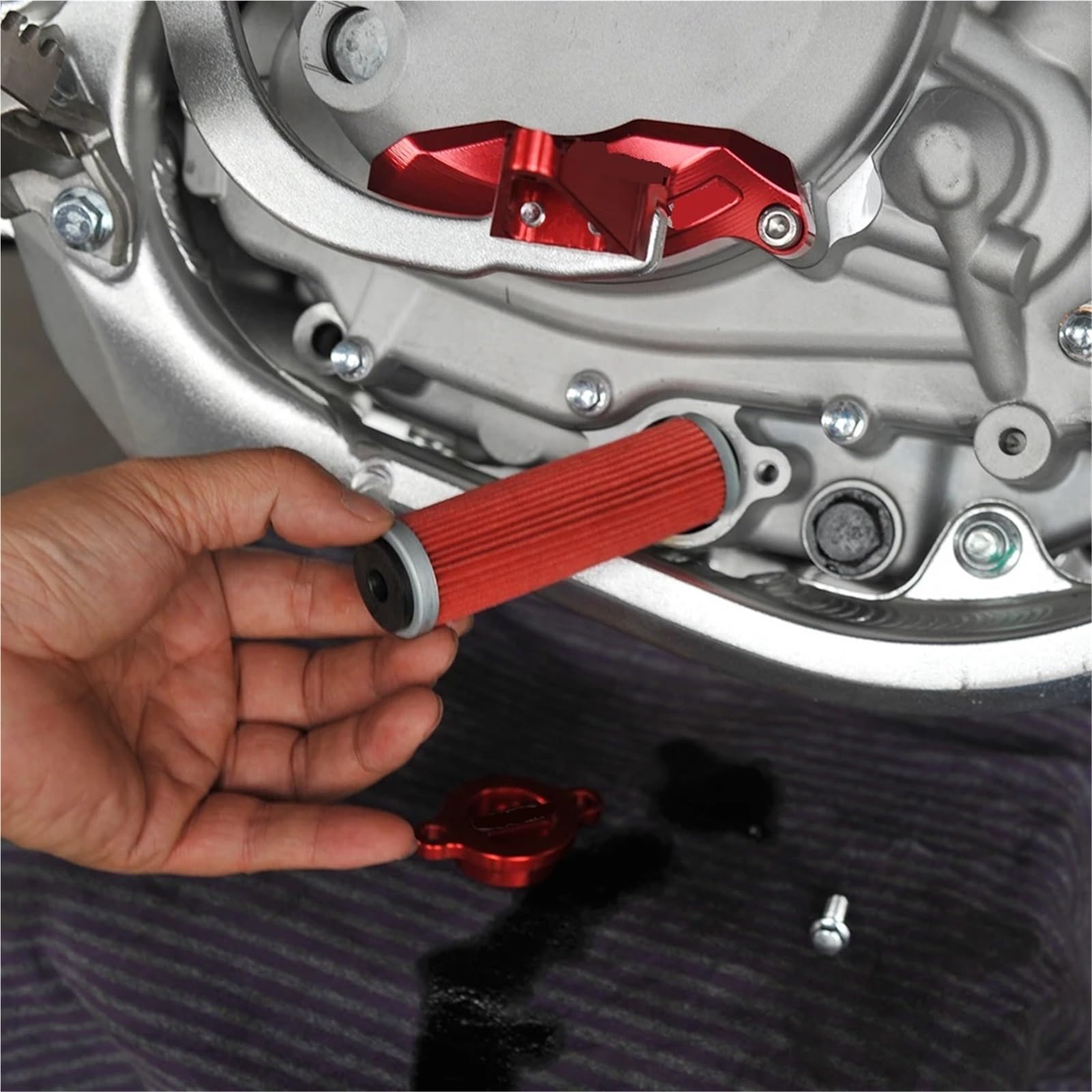 Motocyklowe Filtr Filtr oleju motocyklowego pasuje do ZONGSHEN NC250 ZS177MM 250cc RX3 KAYO K6 BSE KEWS część silnika Filtr oleju(4PCS)