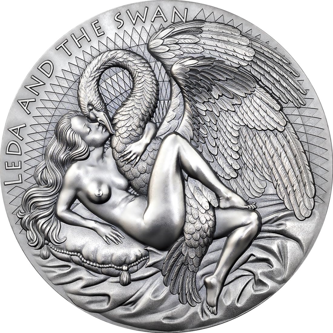 2023 W Leda and Swan 2 oz silver coin 50mm seller perfect uncirculated