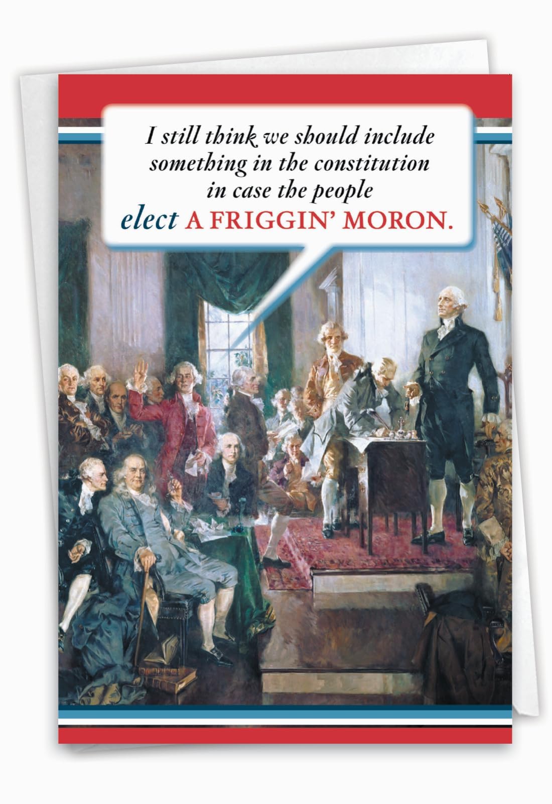 NobleWorks, Funny Birthday Greeting Card with 5 x 7 Inch Envelope (1 Card) Presidential Election Political Humor B-day Card - US Constitution 0753Z