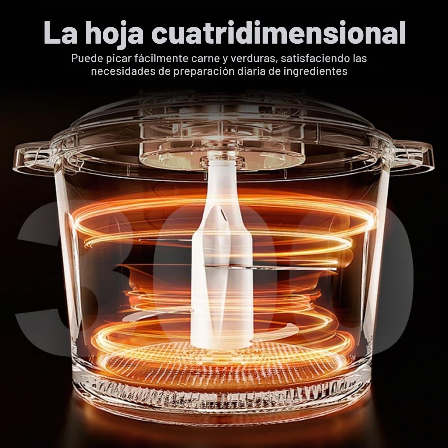 SPZTJK Procesador eléctrico de alimentos de 3 velocidades: picadora de carne, picadora de verduras y fabricante de alimentos para bebés, 300 W, 2 cuencos (8 tazas de acero inoxidable + 8 tazas de