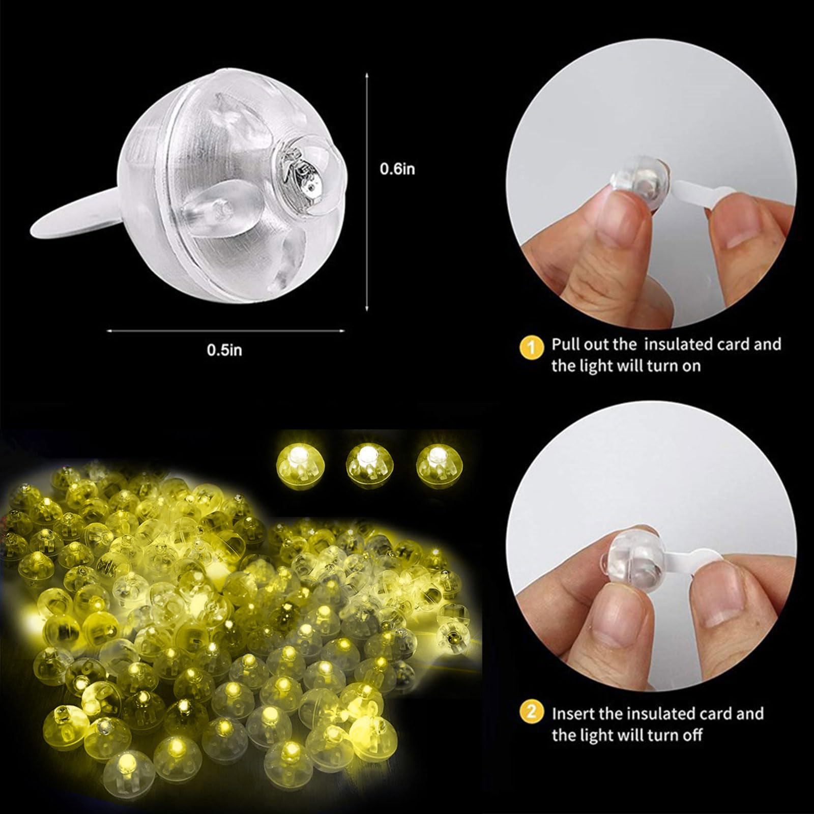 Sweetone Mini LED Palloncini Luci, 100 Pezzi Rotondo Lampada a Palloncino, Mini LED a Batteria Lampada a Palloncino Colorate per Matrimonio Compleanno Halloween Festa di Natale Capodanno Decorazione