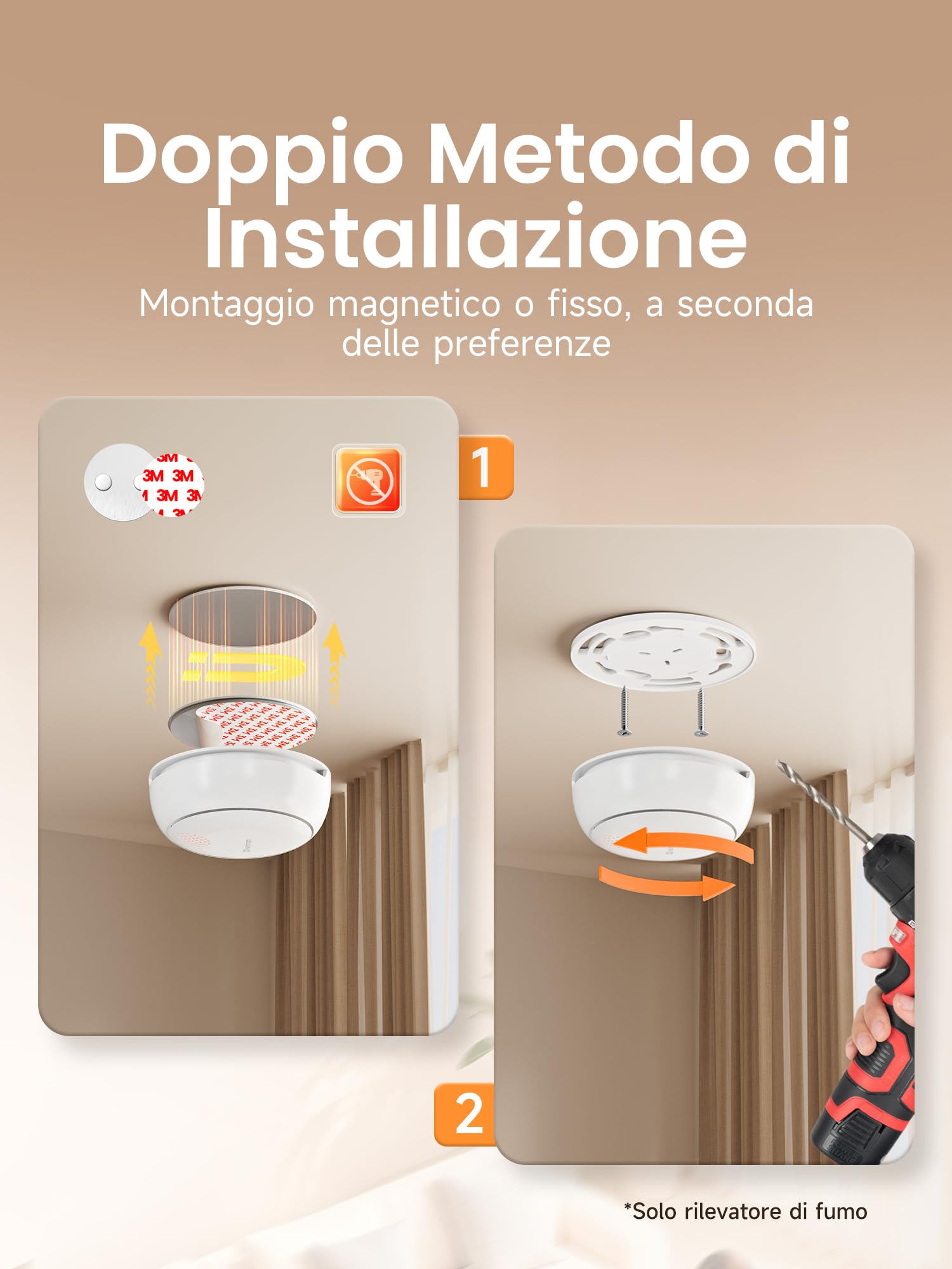 Heiman Rilevatore di Fumo Smart – Set da 3 con Gateway e Controllo tramite App, Batteria 10 Anni, Q-Label e EN 14604, Rilevatori di Fumo Wireless Interconnessi con Supporto Magnetico, Bianco