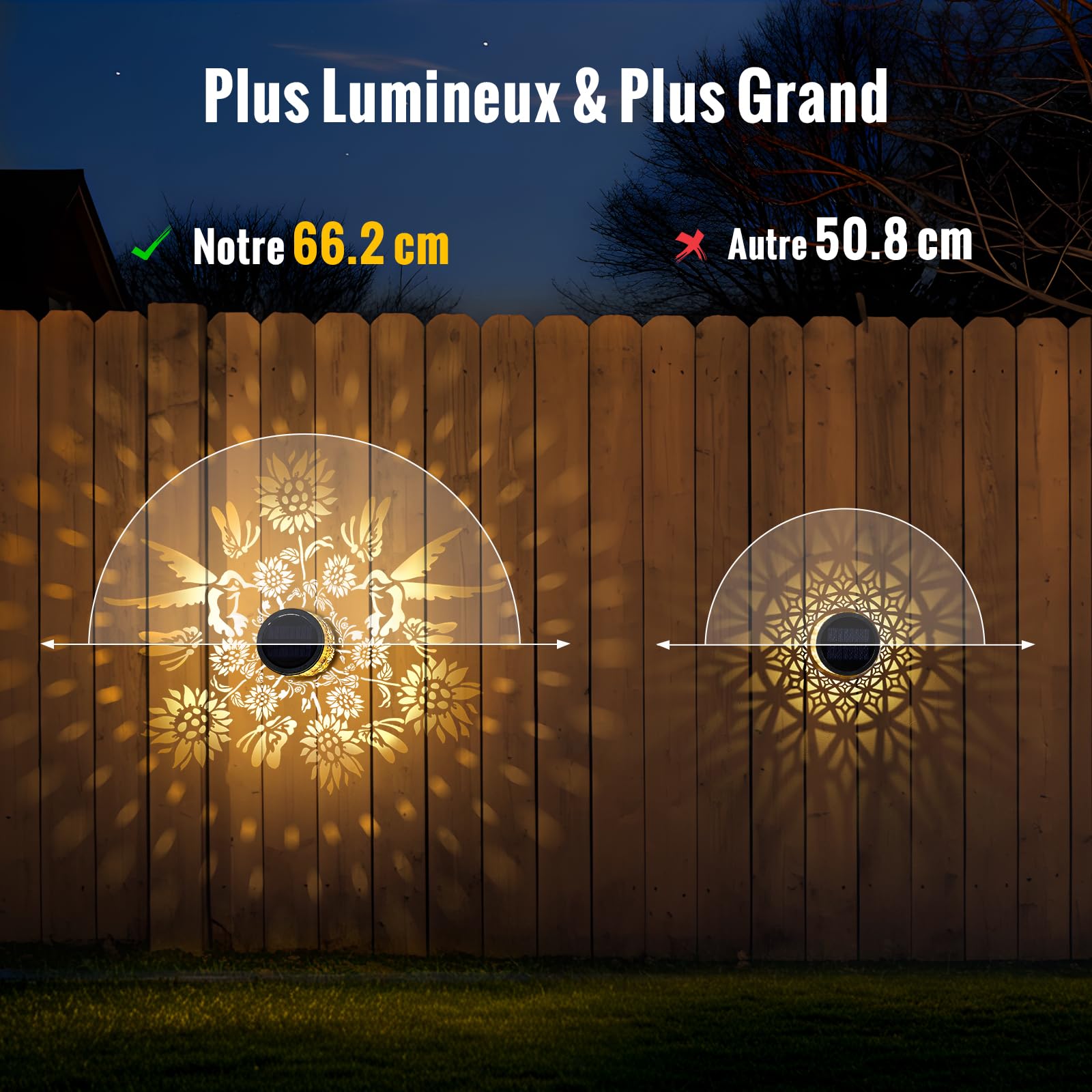Applique Solaire Exterieur, Lot de 4 Lampe Solaire Murale Exterieur
