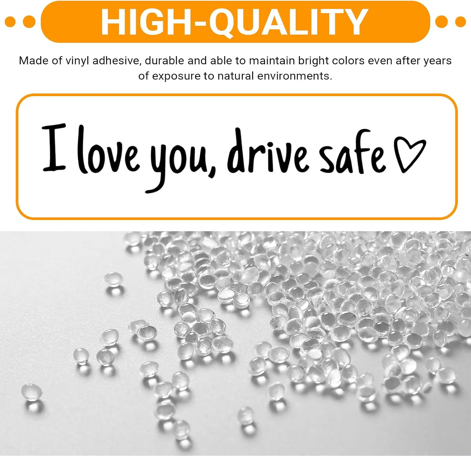 3 PCS I Love You Drive Safe Stickers, Cute Waterproof Rearview Mirror Stickers, Vinyl Car Window Decals for Rear View, Suitable for Mirror, Tumbler, and Water Bottle (Black) image 3