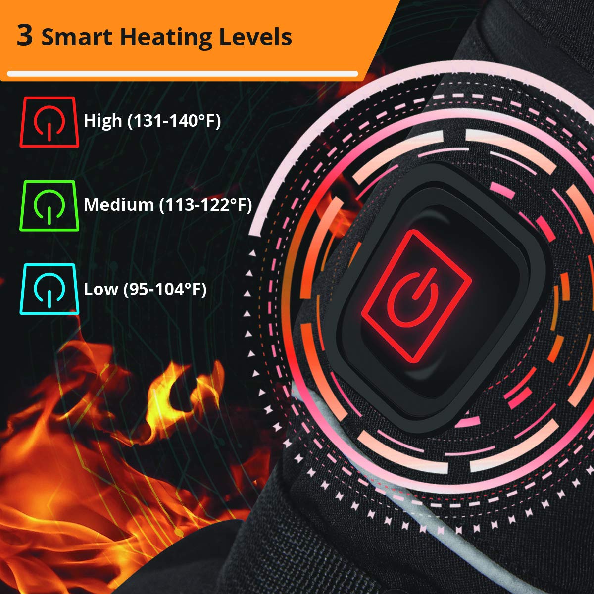 AKASO Heated Gloves for Men Women, Electric Heated Ski Gloves with 3 Heating Modes, Thermal Insulation Winter with Rechargeable Battery-Overheating Protection- Best Gift (Black, X-Large)