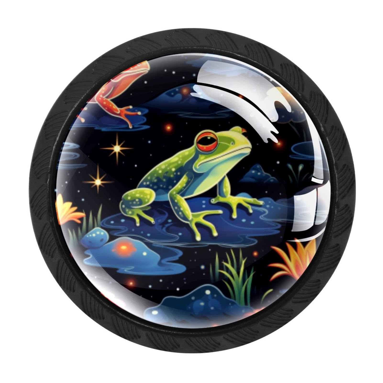 Chenzzzz Multicolored 08 4 Pack Starry Frog Kitchen Cabinet Knobs Drawer Knobs Dresser Knobs Matte Black Zinc Knobs Drawer Pulls Door Knobs Dresser Drawer Handles Knobs For Dresser Drawers