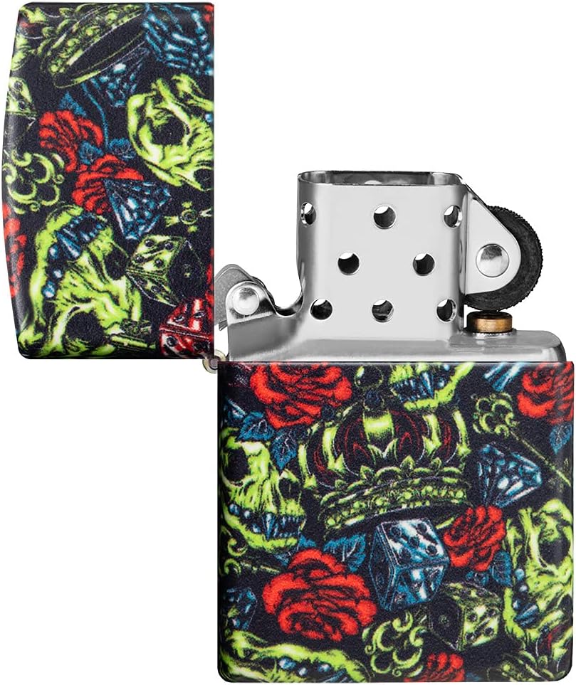 Zippo Skull Crown Glow-in-The-Dark 540 Color Design Pocket Lighter