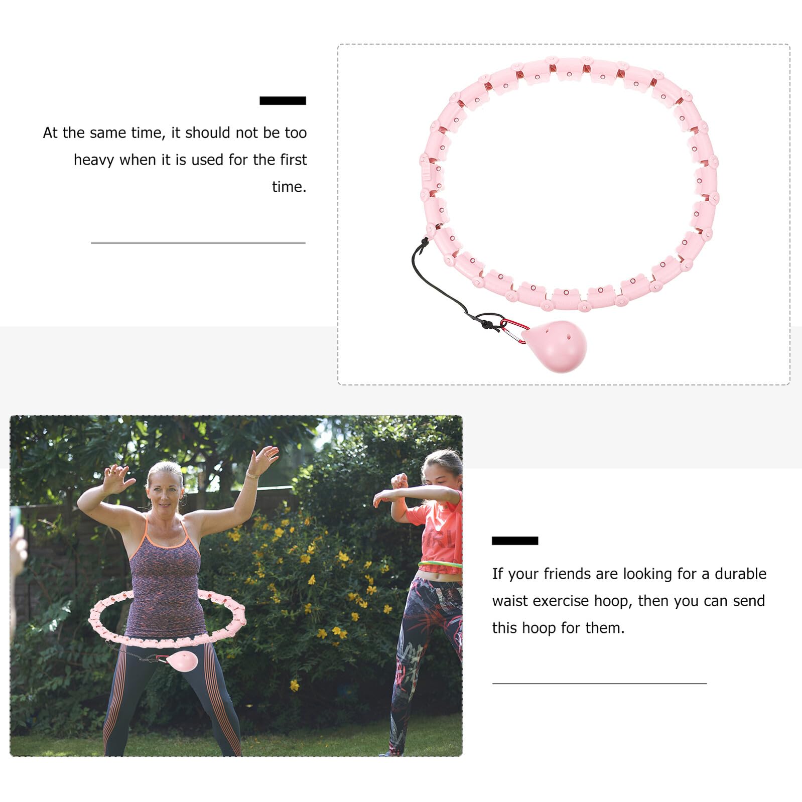 Inteligentny Hula-hop Do Ćwiczeń Fitness z Odłączanymi Segmentami Trwały Masujący Talię Zapobiegający Zsuwaniu Odpowiedni Do Treningów Domu i Biurze dla Dorosłych