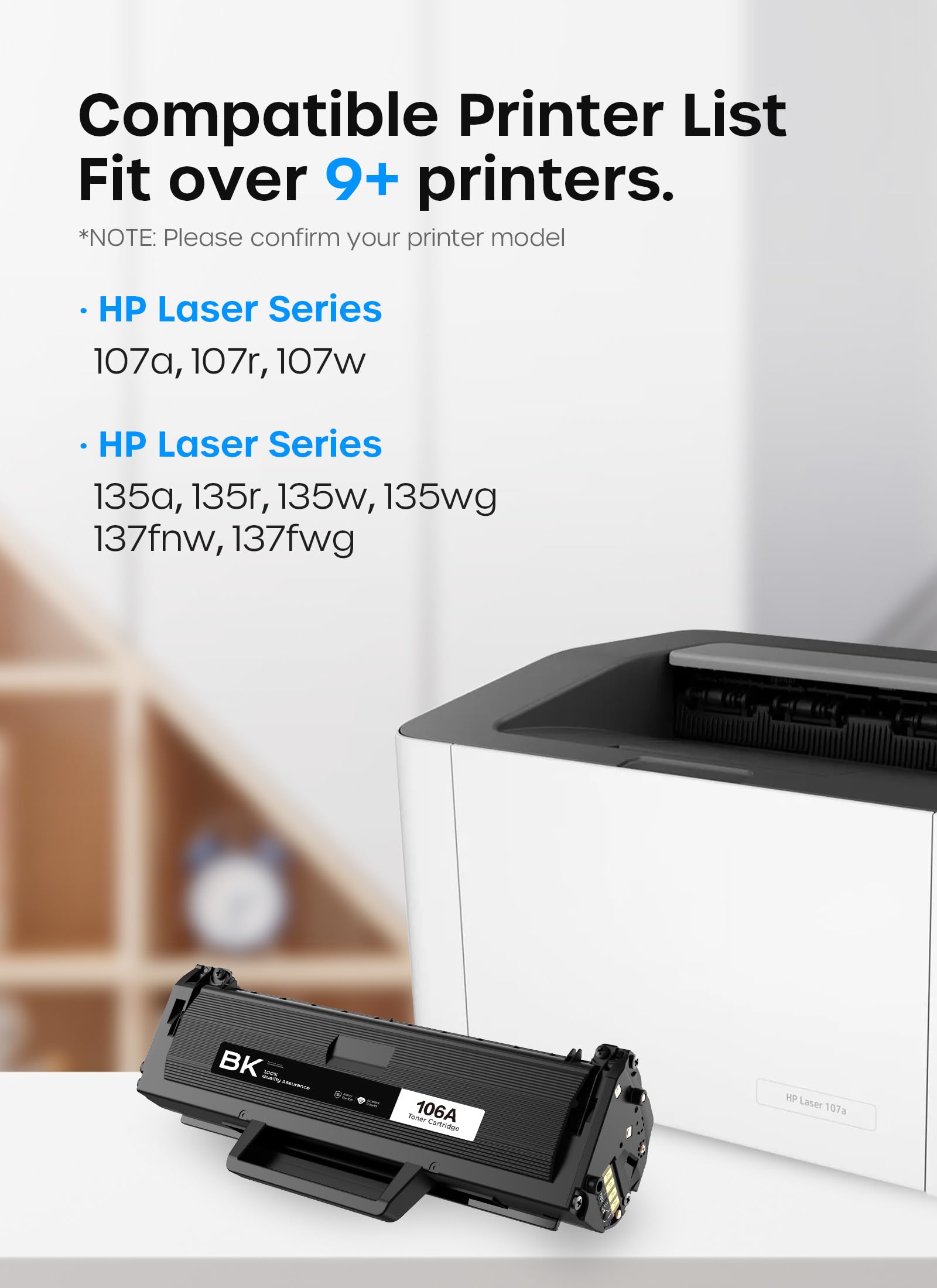 106A zamiennik kompatybilny z tonerem HP 106A W1106A do HP Laser 107a 107r 107w MFP 135a 135r 135w 135wg MFP 137fnw 137fwg (1 czarny)