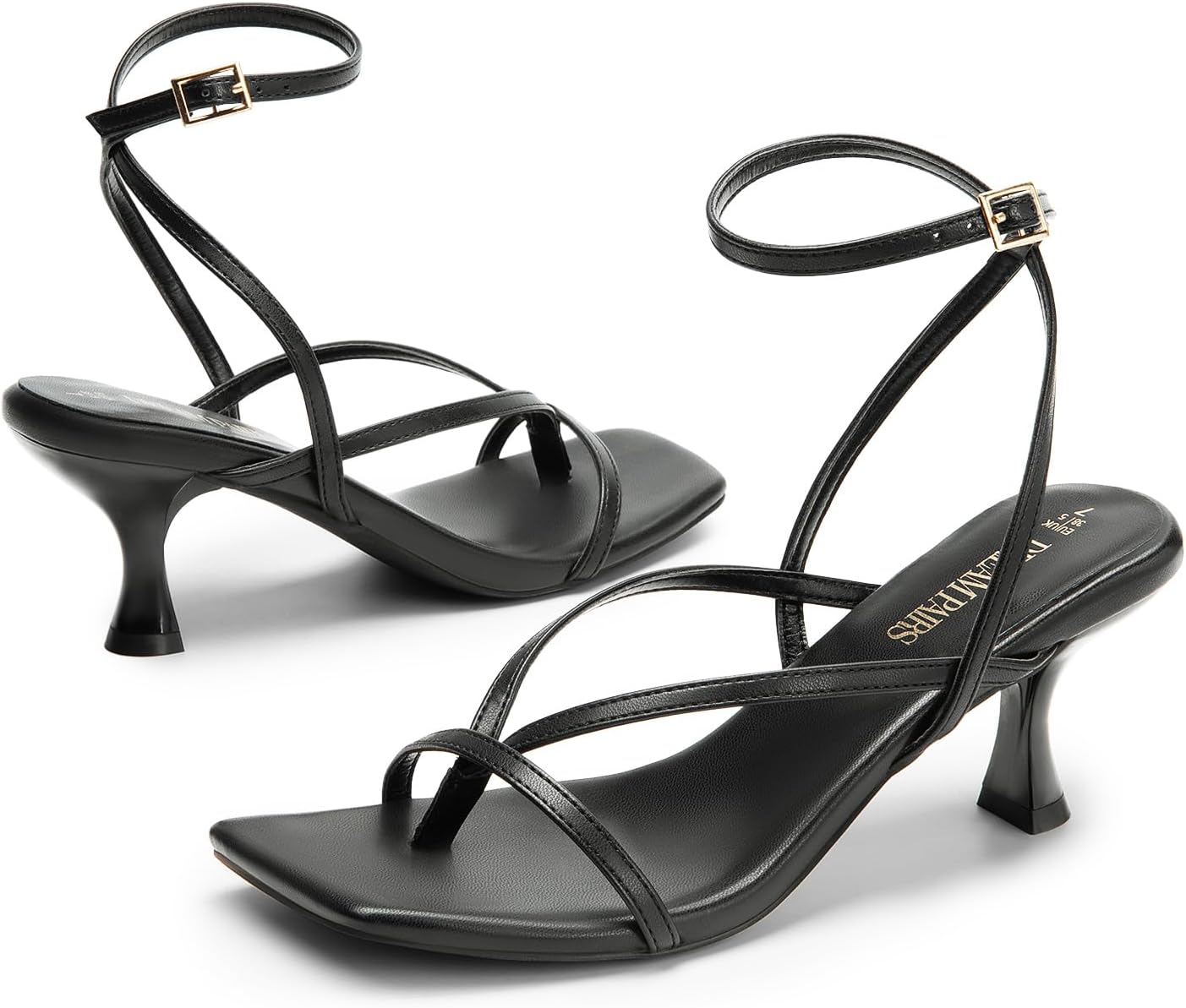 DREAM PAIRS Women's kitten Low Strappy Lace Up Heels Open Square Toe Thong Ankle Strap Heels Sexy Fashion Comfort Dress Shoes Party Sylvestra Pumps Heeled Sandals - Image 4
