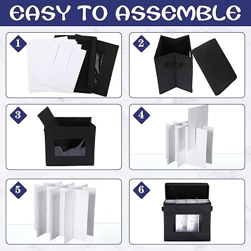 Miniatura 5 de Uiifan 4 cajas de almacenamiento de copas de vino con divisores, 12 compartimentos, cajas de almacenamiento de vasos de China, caja de