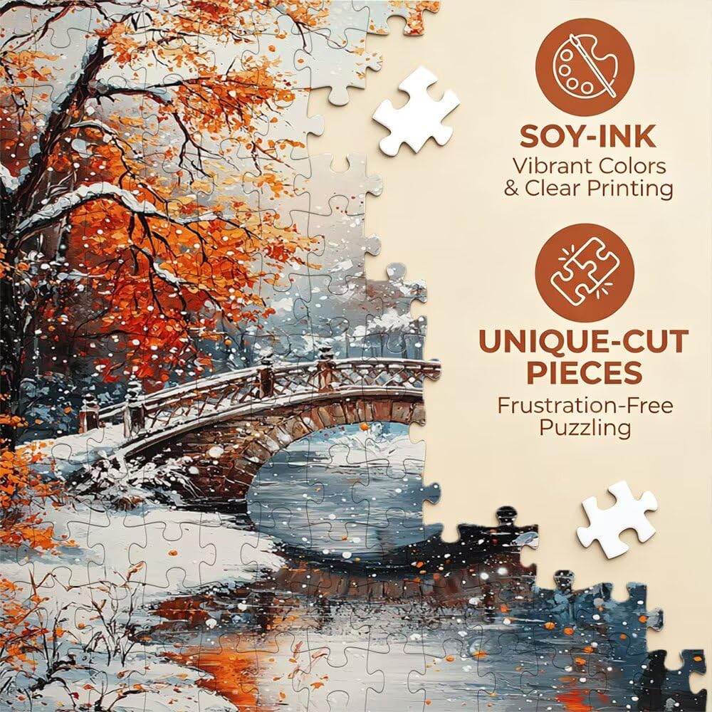 Puzzle 4000 Pezzi, Ponte Di Legno Autunno 3D Puzzle per Adulti Impegnativo, Educa Puzzles Artistico, Divertente E Stimolante Puzzles Decorativo per La Famiglia, Regalo e Decorazione Pareti DX0YL6-721