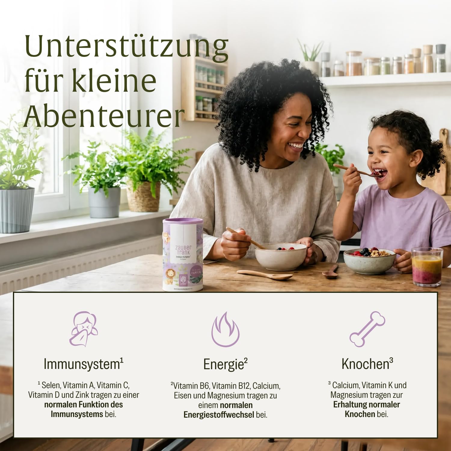 NATURTREU® Kinder Immun Komplex Multivitamin Pulver | 19 Vitamine, Mineralien und Nährstoffe für das Immunsystem stärken Kinder * - Vorteilsbundle 3er Paket - 198 Portionen