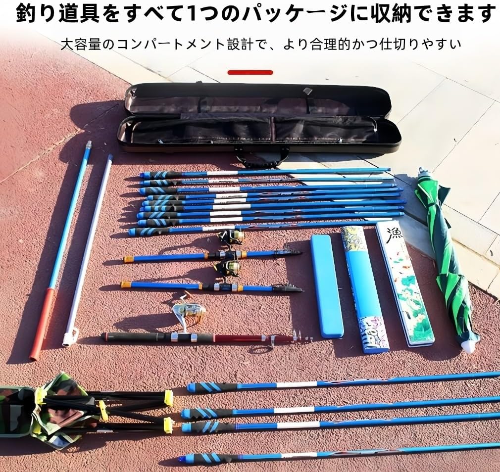 qingshenyi ロッドケース リュック スポンジあり 釣りバッグ 釣り竿袋 釣り竿入れ 大容量 防水性 肩掛け 耐スクラッチ性