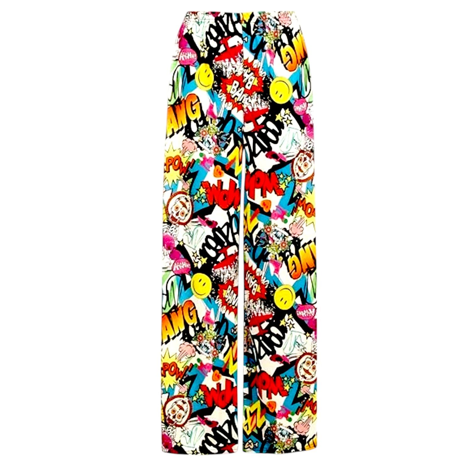 Palazzo Wide Leg Flared Elasticated Stretch Plus Size Plain Trousers - Bang 16-18 Plus