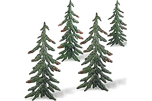 Green 4-Piece Metal Pine Christmas Wall Art