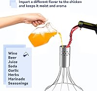 Vista 3 de Skyflame Soporte para pollo para latas de cerveza para ahumadores y parrillas, paquete de 2 estantes de acero inoxidable para asar y asar a