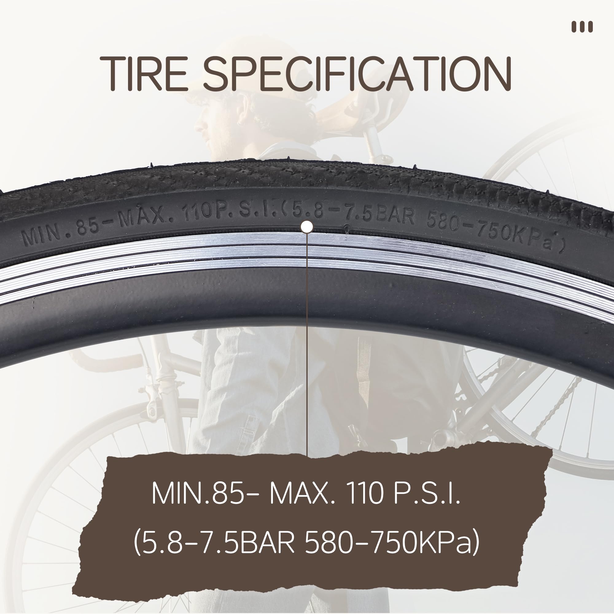 Pneumatico per bici da 700 x 25C/28C, antiscivolo, pieghevole, di ricambio, per tutti i terreni, confezione da 2 con leve per bici da strada