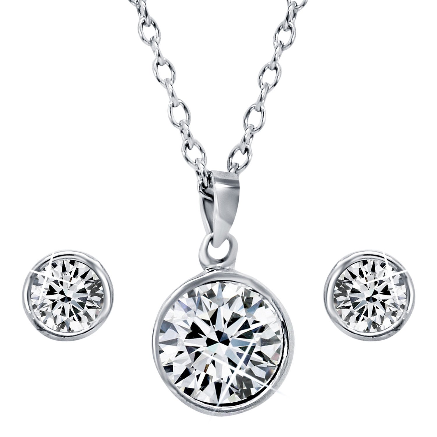 Mahi Rhodium Plated Solitaire Pendant Set for Women NL1104136R (B01M0304GD) Amazon Price History, Amazon Price Tracker