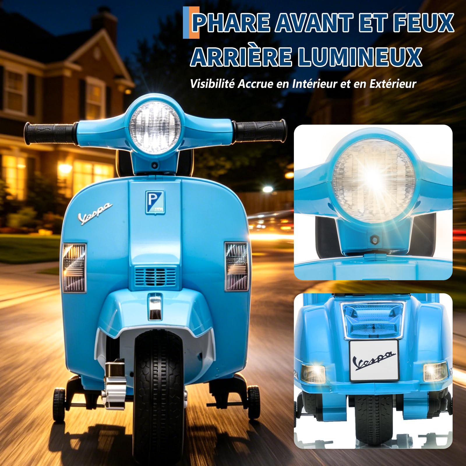 Garvee Moto Elettrica per Bambini Mini Vespa Scooter Motorino Elettrico 6V