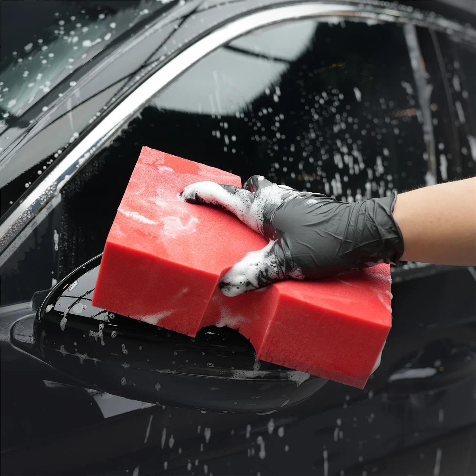 Autowaschschwamm Roter, kreuzförmiger Autowaschschwamm