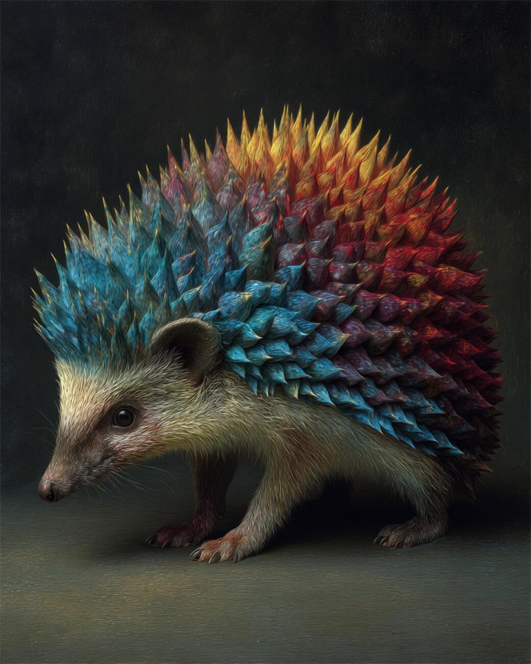AYAOYANGGO Animal DIY Bead Embroidery Kits Fantasy Hedgehog Beadwork Craft Kit for Beginners,Needlework Set,Preprint Pattern Decor Wall Art 50x60cm