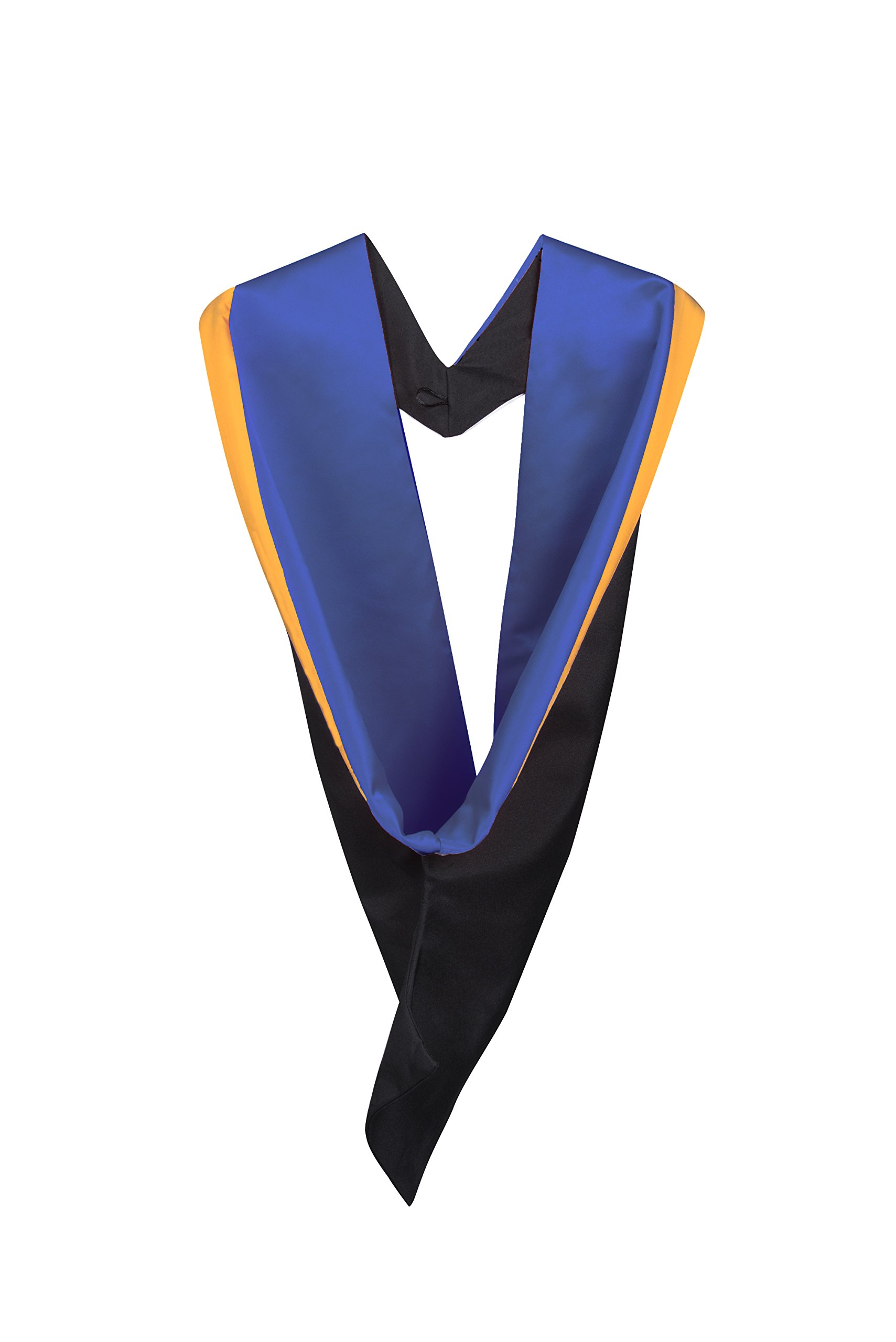 Graduation Attire Unisex Royal Blue With Gold Rim University Academic Graduation Hood (Bachelor) - Hood Only (Royal Blue With Gold Rim)