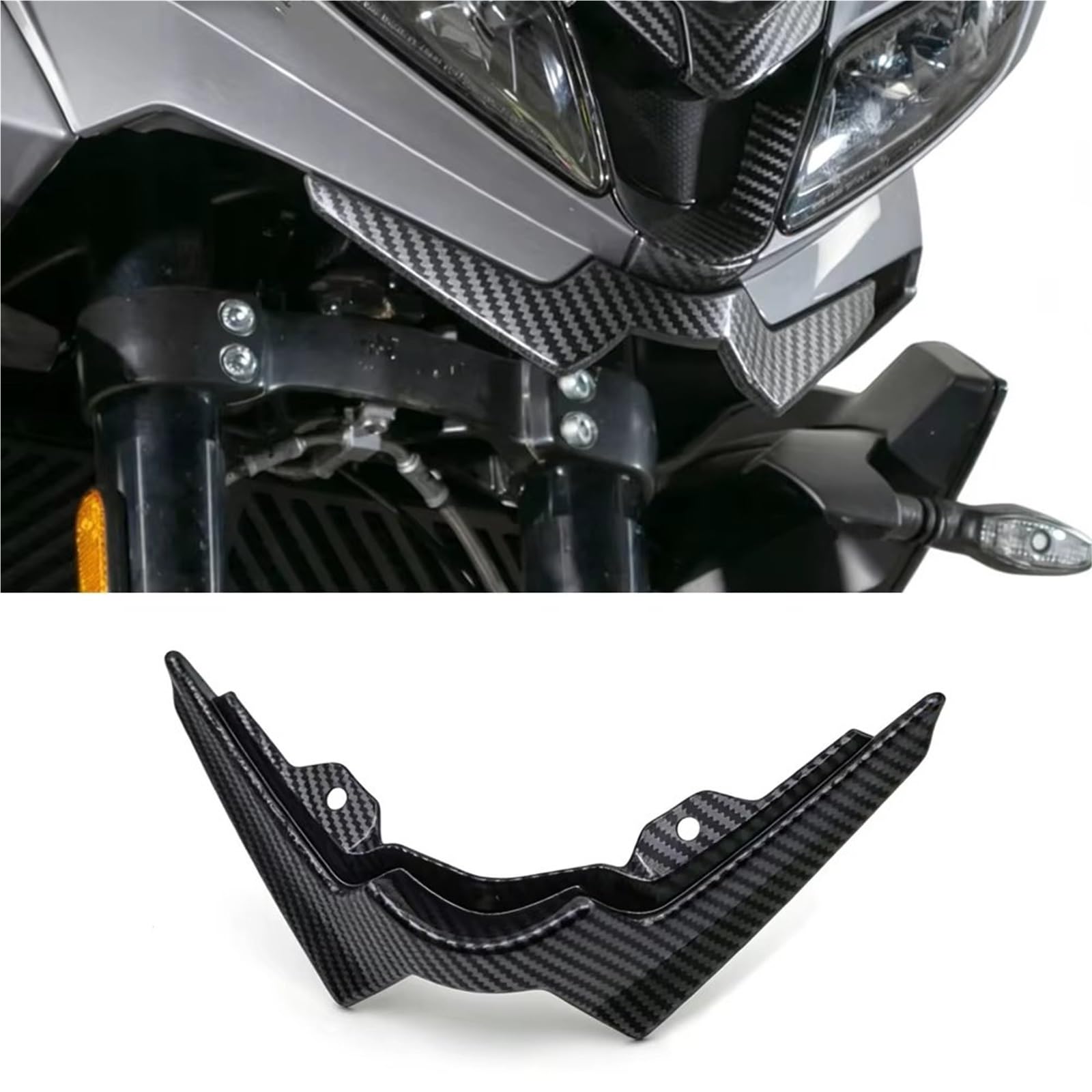 Motocicleta Alerón para Tiger para Sport 800 660 para Tiger 800 para Tiger660 Cubierta Alerón Pico Guardabarros Rueda Delantera Alerones Motocicleta(Carbon Look)