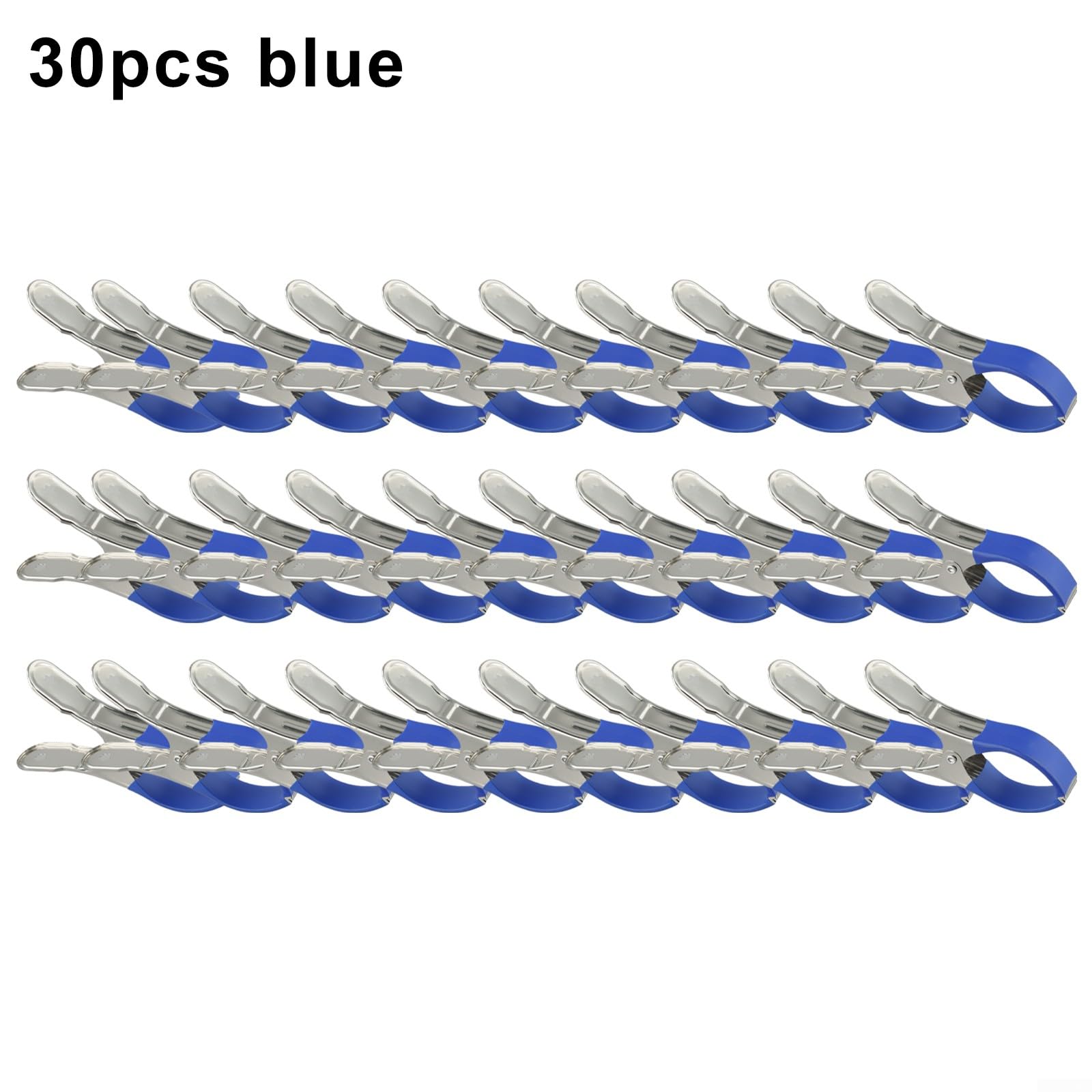 HpLive Lot de 30 pinces en acier inoxydable pour bâche de piscine - Pinces coupe-vent avec protection anti-rayures pour couvertures de piscine (30 pièces) - Bleu