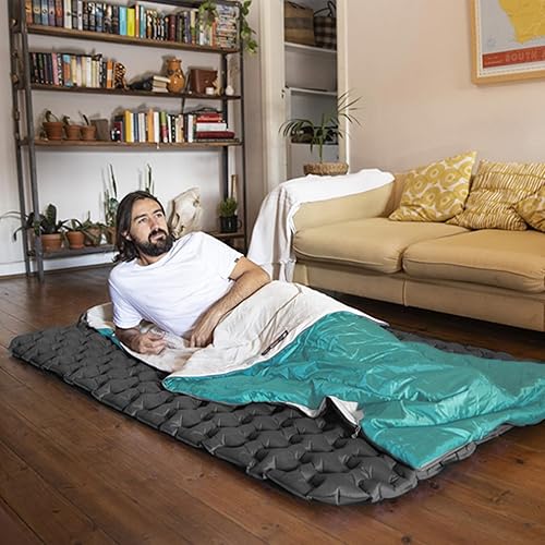 Miniatura 7 de Blackpongo Saco de dormir ultraligero  Sobre ligero portátil, impermeable, cómodo con saco de compresión  Ideal para viajes de 3 estaciones,