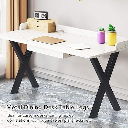Miniatura 2 de TOPINCN Table Legs 71x 45cm Heavy Duty X Shaped Furniture Legs for Dining Table, Desk, Office Table Floor Protection (Pack of 2)