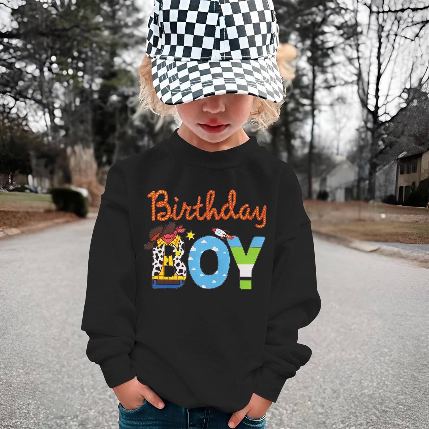 Birthday Boy Shirt Cartoon Graphic Birthday Sweatshirt Toddler Baby Boys Bday Party Outfit Long Sleeve Pullover Top - Image 2