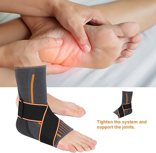 Miniatura 7 de Soporte de tobillo, soporte de tobillo de compresión ajustable para hombres y mujeres, soporte del tendón de Aquiles y fascitis plantar, estabiliza