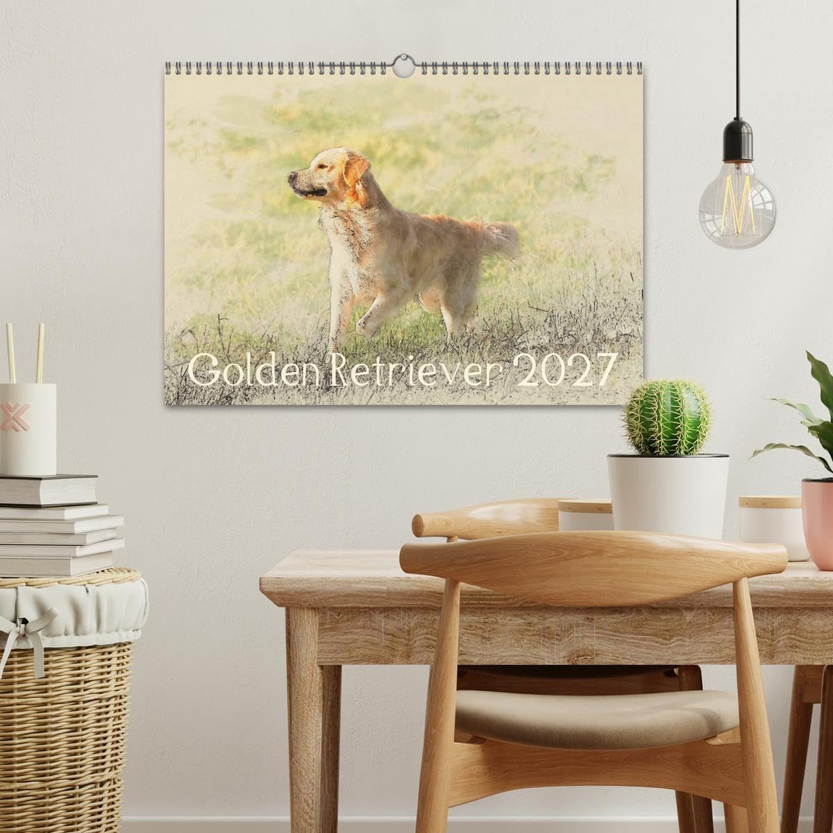 CALVENDO - Golden Retriever 2027 (Wandkalender 2027 DIN A3 quer), Monatskalender: Golden Retriever im kunstvollen Aquarell-Stil. Jedes Monatsmotiv gleicht einem kleinen Kunstwerk