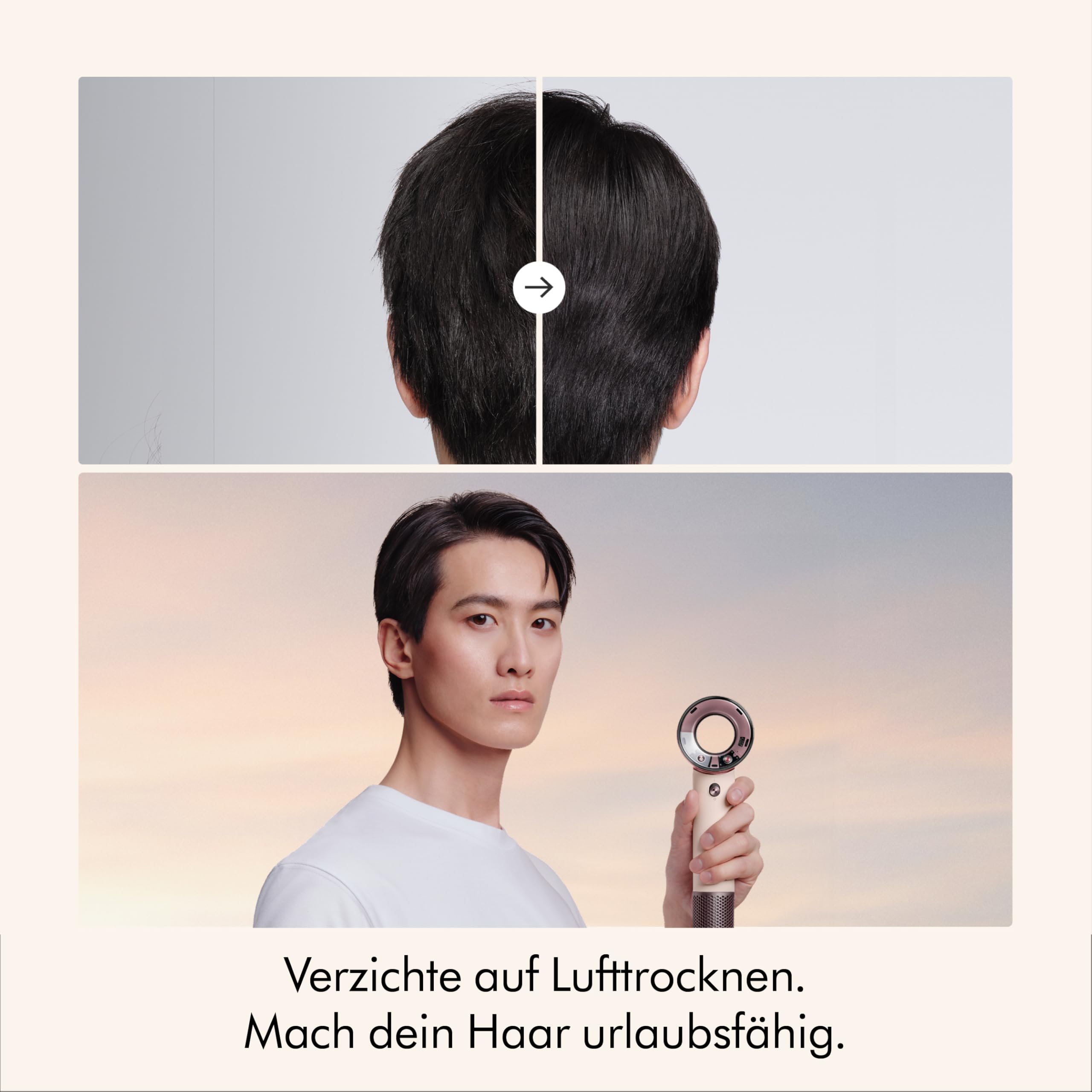 Dyson Supersonic Travel™ Haartrockner – Kompakt & Leicht, Schnelles Trocknen, 1220W, Universaler EU-Stecker, Intelligente Temperaturregulierung, ideal zum Reisen, Ceramic Pink/Rose Gold